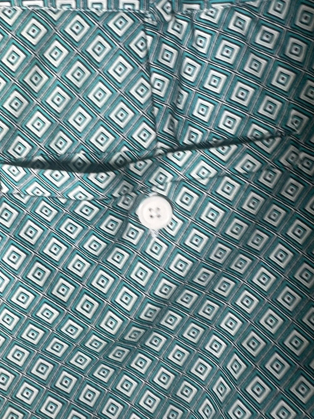 Teal Geometric Stretch Pants